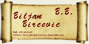 Biljan Birčević vizit kartica